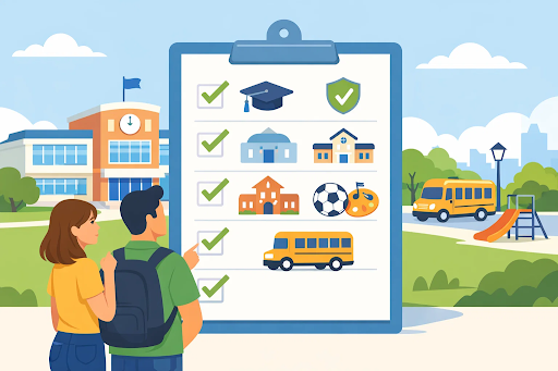 Parents evaluating school academics and activities