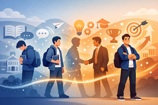 Student journey from education to career success and personal growth