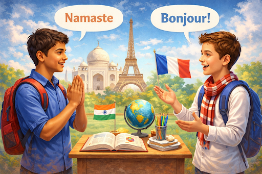 Kids interacting across cultures through language learning
