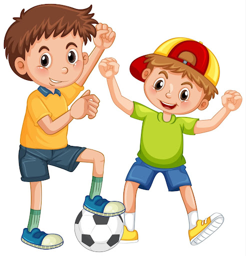 Kids playing football