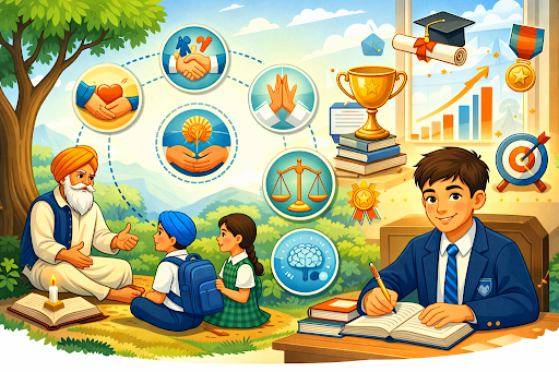 Education blending moral values with academic success