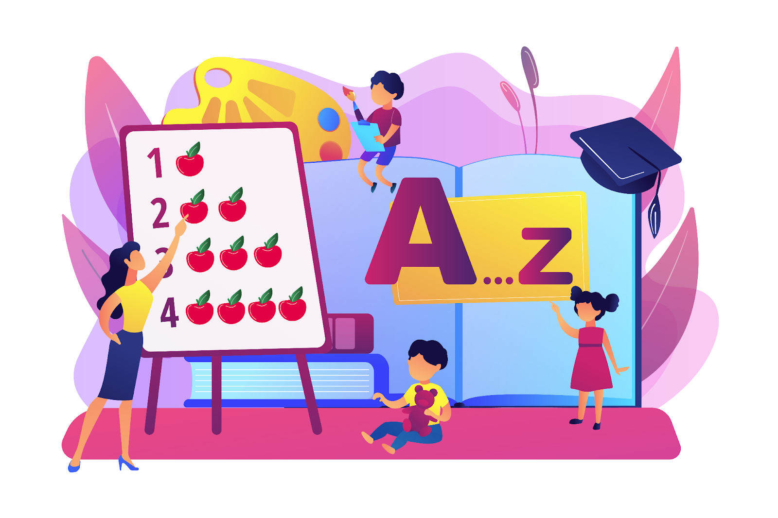 pre primary kids studying in a class.