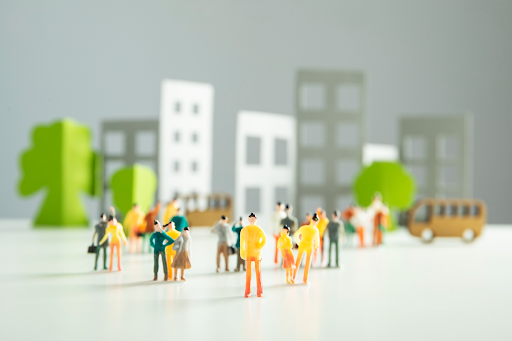 Miniature figures symbolising community and social responsibility