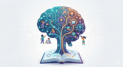Interactive learning growing from an open book