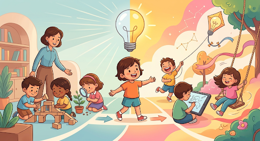 Students learning with guidance, structure and independence