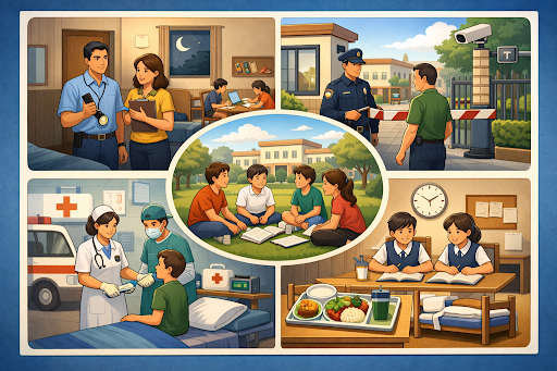 Residential campus ensuring student safety, care and supervision