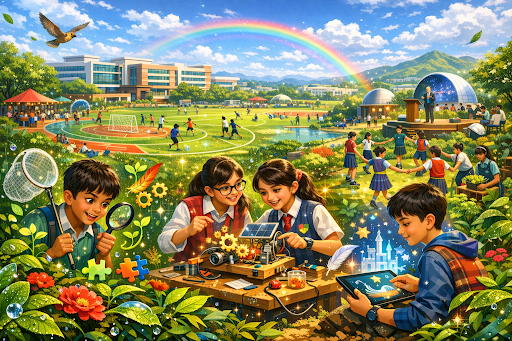 Students exploring creativity through art, science and outdoor learning activities