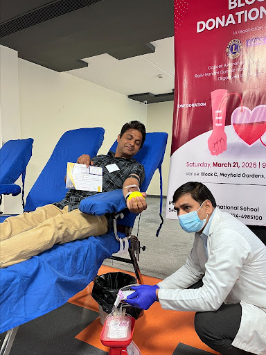 Blood donation drive promoting community service and social responsibility