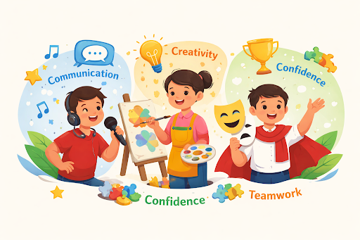 Students developing key life skills through performing arts activities