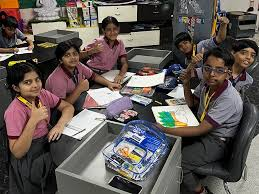 Students engaged in collaborative classroom learning activities
