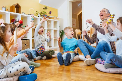 Children enjoying play-based learning activities