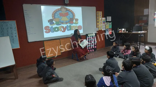 Teacher leading inclusive storytime session