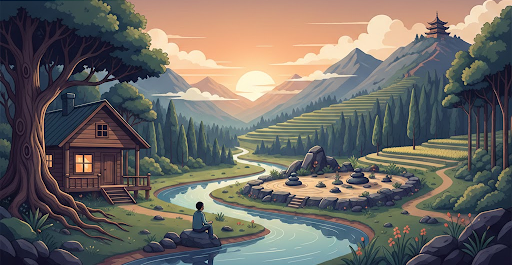 Peaceful natural setting inspiring meaningful reflection
