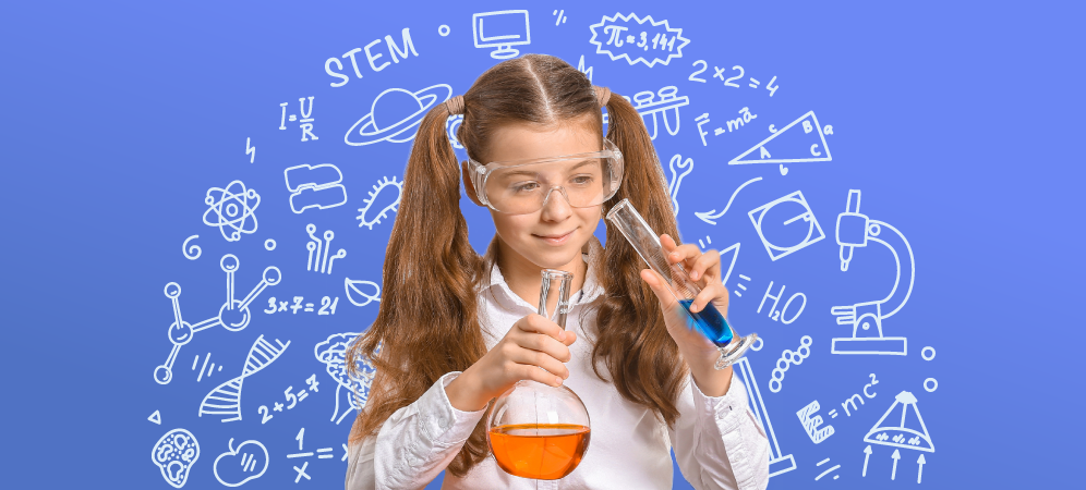 Child doing scientific experiments