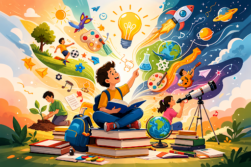 Students exploring science, art, and creativity beyond textbooks