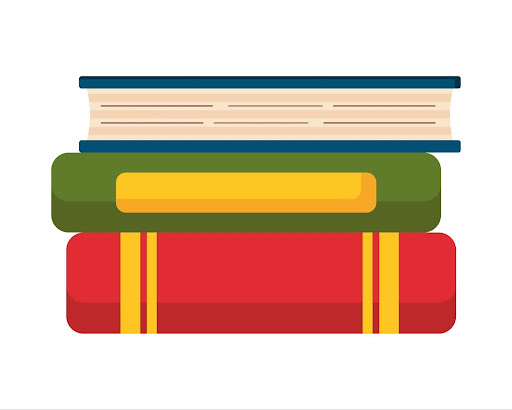 Stack of books representing textbook-based education