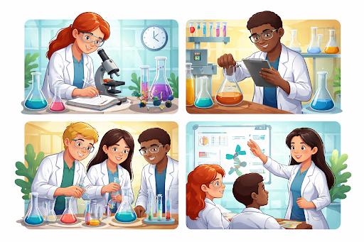 Students building teamwork, precision and analytical skills through lab experiments