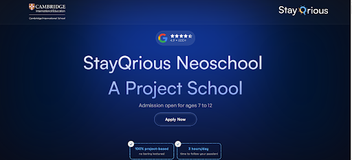 Home page of Stayqrious NeoSchool