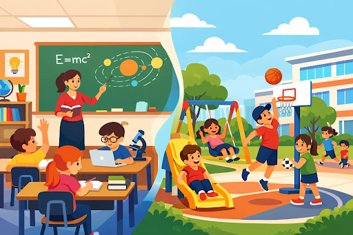 Classroom learning balanced with outdoor physical activity
