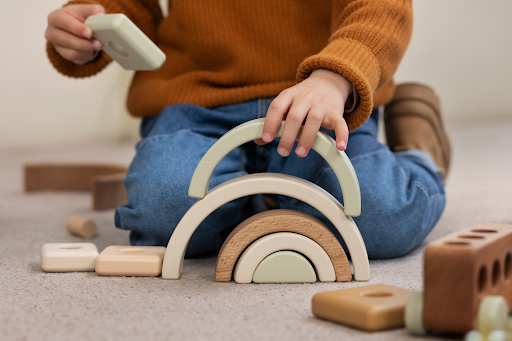 A child playing with blocks