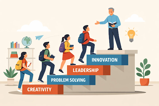 Students developing skills like creativity, leadership and innovation