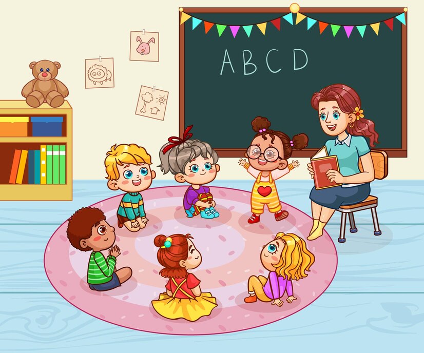 pre-primary kids studying in a class