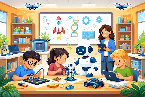 Hands-on STEM learning with robotics and coding
