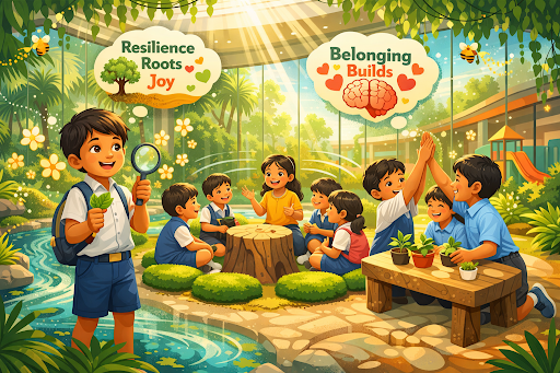 School environment shaping learning through nature, light and space