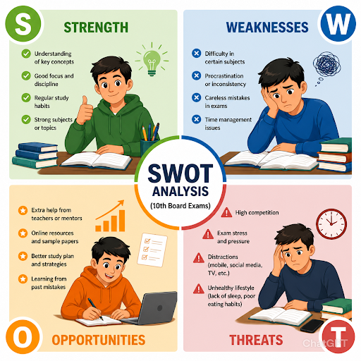SWOT analysis helping students prepare effectively for board exams