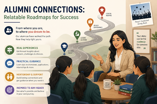 Alumni mentorship helping students with career guidance and growth