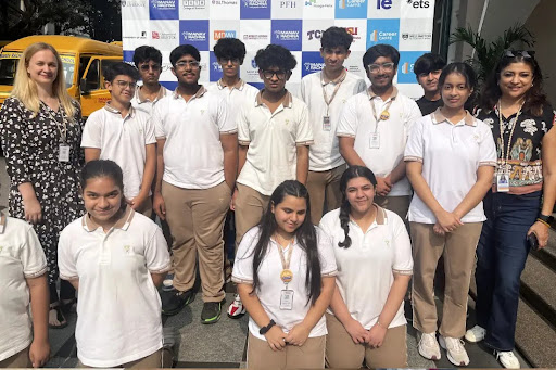 Students at an academic exposure and innovation event