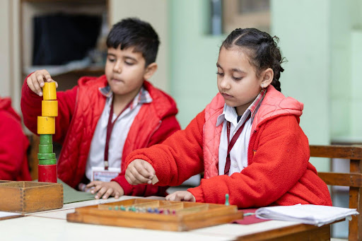Children engaged in hands-on learning with educational toys