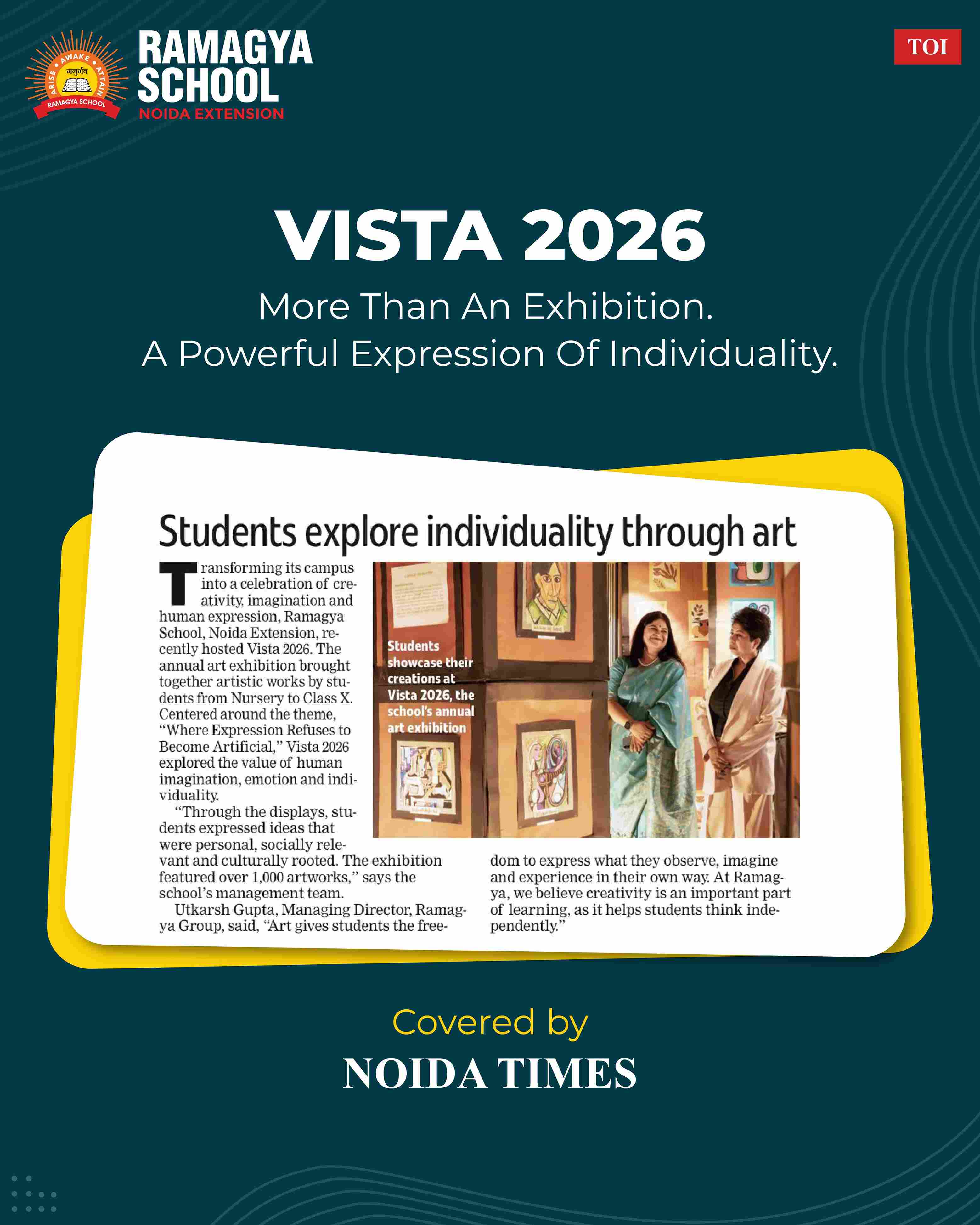Vista 2026 At Ramagya School Noida Extension Featured In The Times Of India